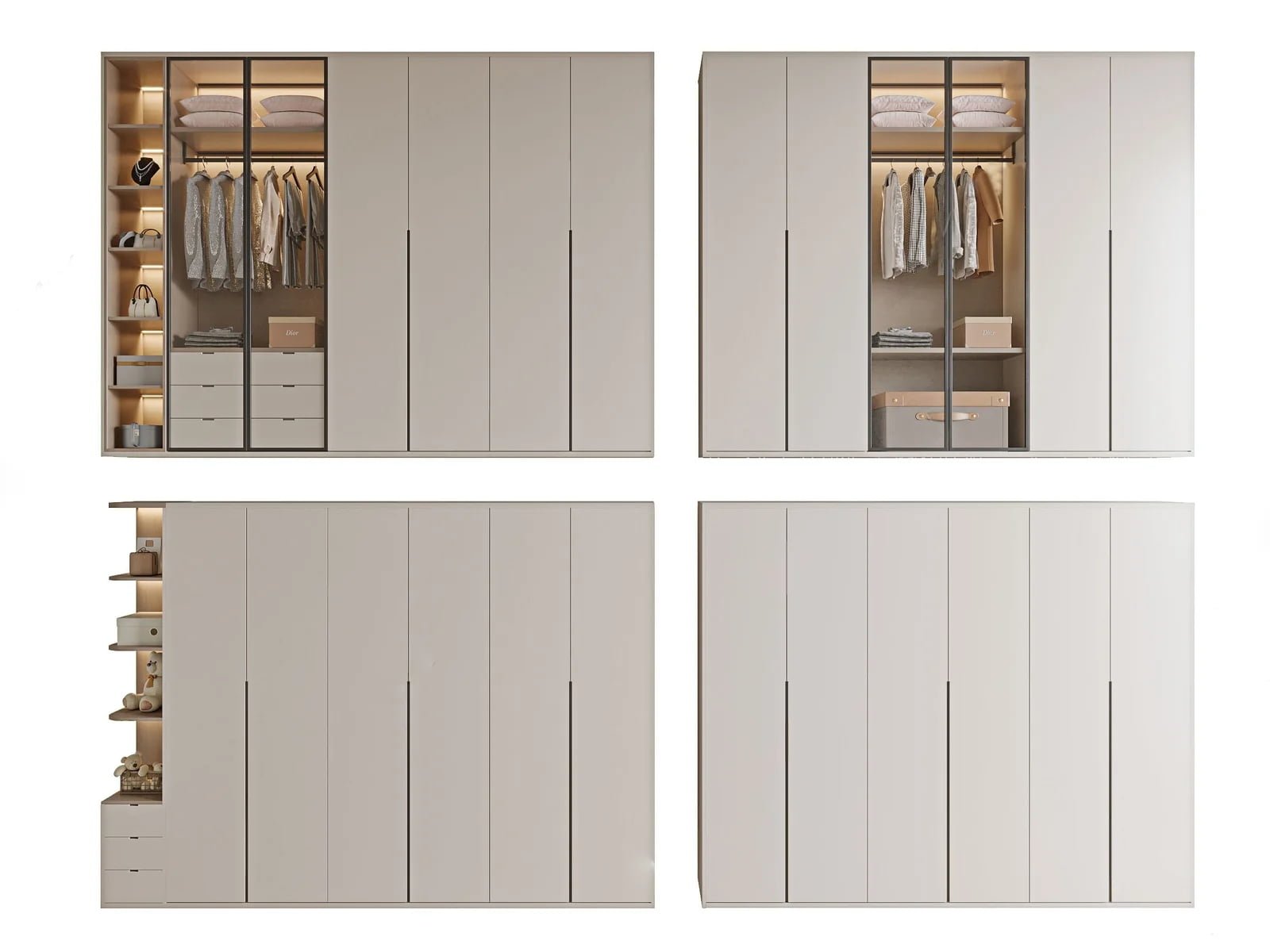 custom built wardrobe closet system with drawers shelves and hanging space