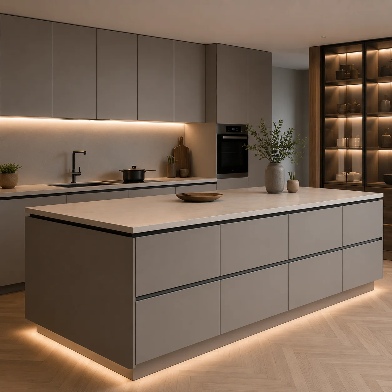 White Melamine MDF applied in Kitchen Cabinets