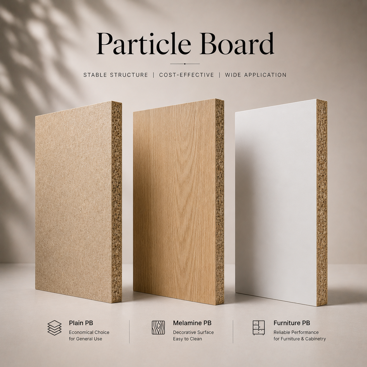 Particle board chipboard panels
