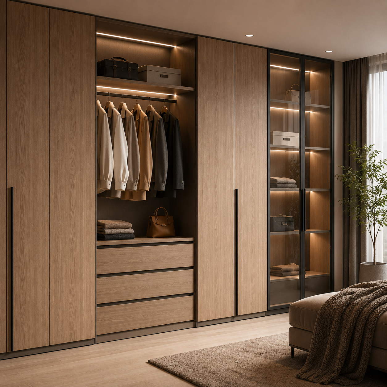 Woodgrain Melamine PB applied in Wardrobes